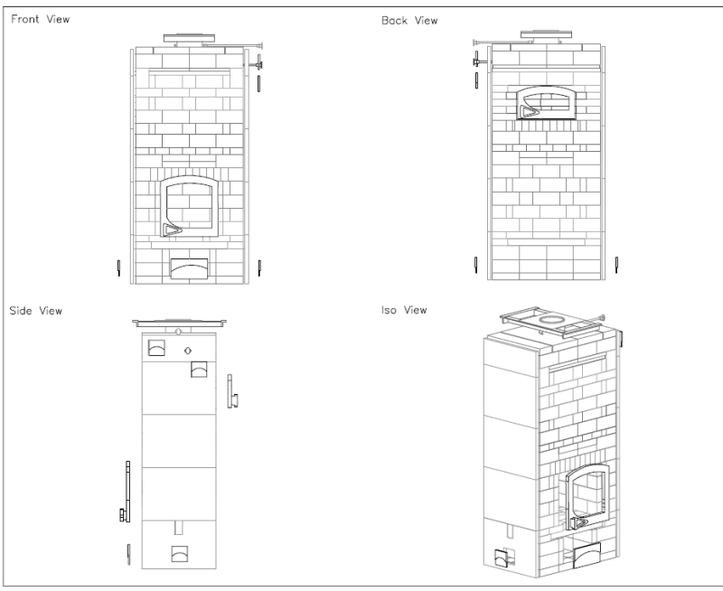 5 run heater with rear bake oven